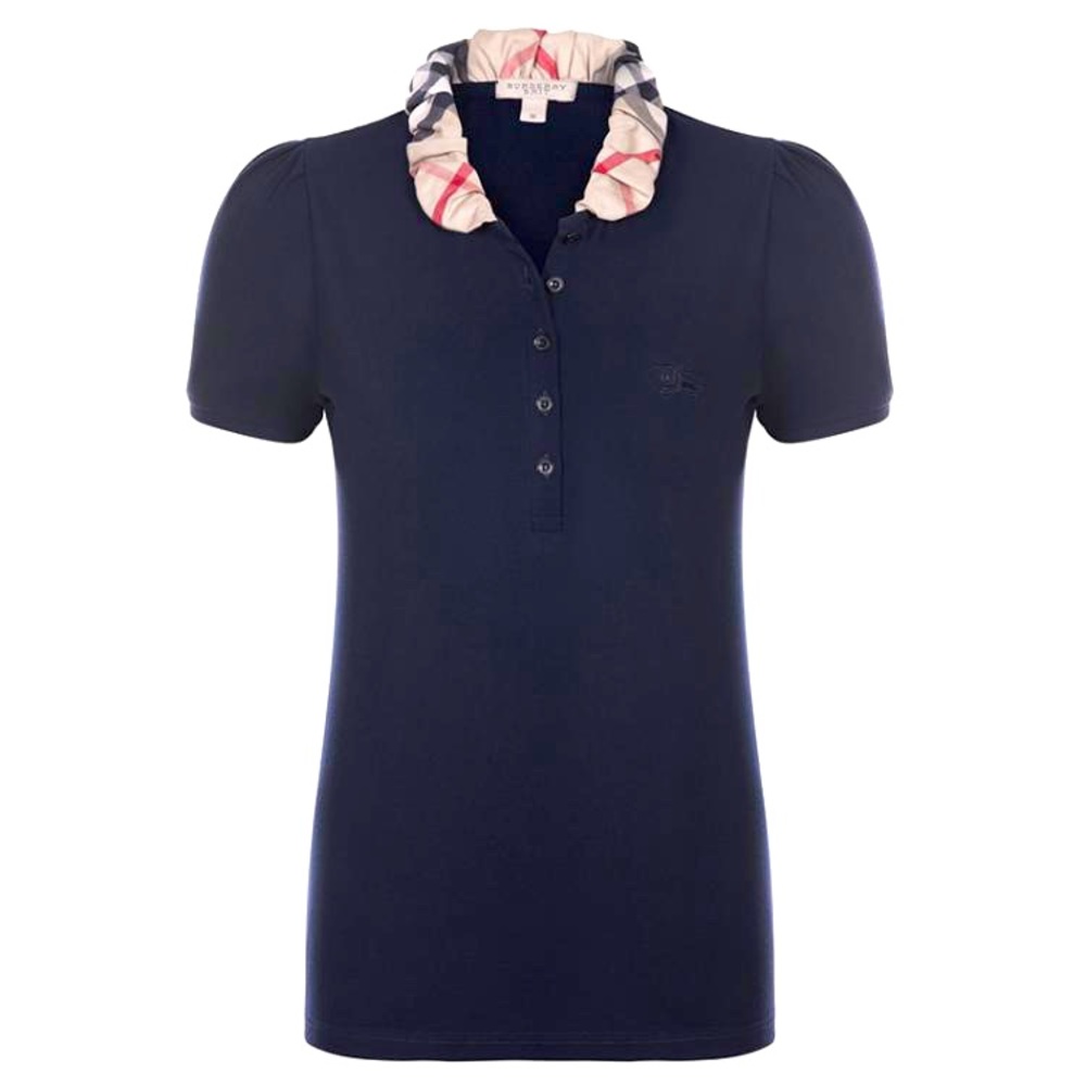 Burberry Brit Navy Blue Novacheck Collar Polo Shirt Medium